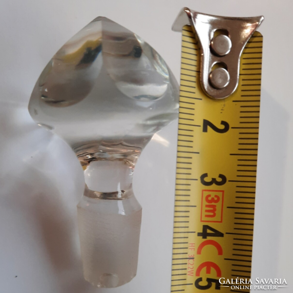 Beautiful polished crystal glass stopper, bottle stopper, 5 cm (there is a small chip at the end)