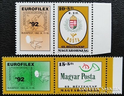 S4162-3sz / 1992 stamp day - eurofilex stamp set postal clean curved edge