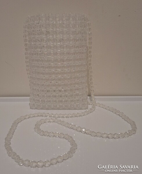 Handcrafted reticule made of pearls, casual bag
