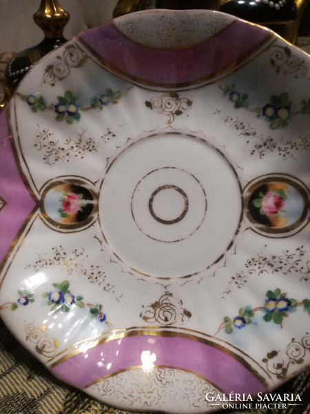 P&s portheim & söhne, chodau 1847-1872 hand-painted Viennese rose porcelain plate - art&decoration