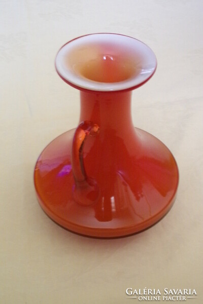 Váza amfora rétegelt üveg Dragan Drobnjak Prokuplje 18x14cm retro hand made