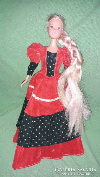 Retro extra long hair original simba - barbie - steffi love toy doll with velvet dress according to pictures