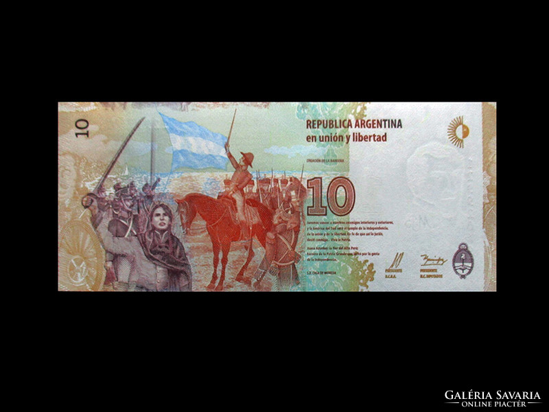 Unc - 10 pesos - Argentina - 2017 (interesting - new money!)