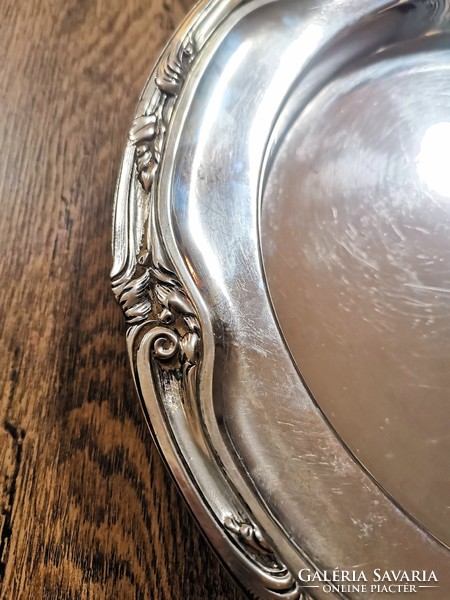 Régi ezüst asztali kínáló tál, 100+ éves