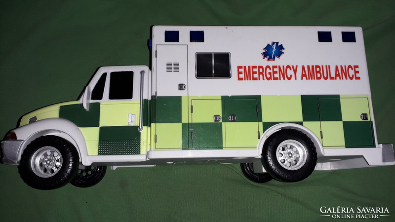 Quality toy state interactive lighting and sound self-operating battery-powered ambulance car 34 cm as shown in the pictures