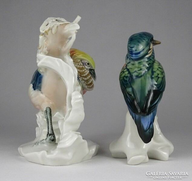 1Q487 old damaged ens porcelain bird 2 pieces