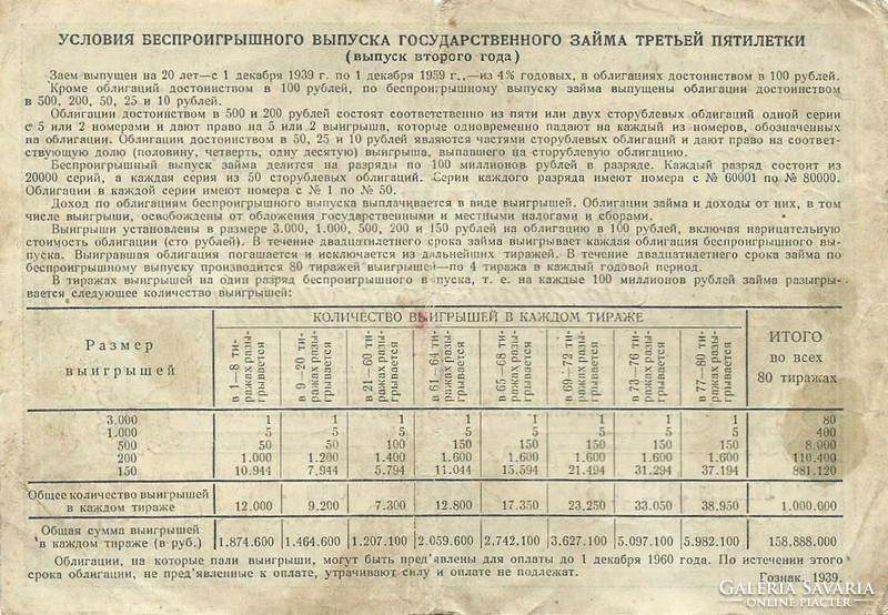 25 Ruble 1939 Soviet loan bond, peace loan