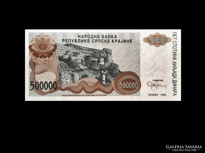 UNC - 500.000 DINÁR - SZERB-KRAJINA - 1993