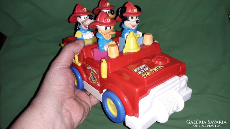 Retro EREDETI DISNEY - Mckey Mouse - Miki egér és Társai interaktív tűzoltő autó 20cm képek szerint