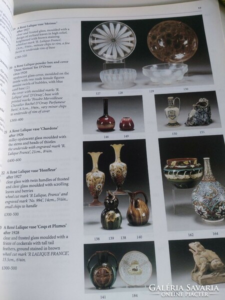 Gyönyörű tárgyakkal (Lalique, Daum Nancy, stb) Sotheby's iparművészeti katalógus kikiáltási árakkal
