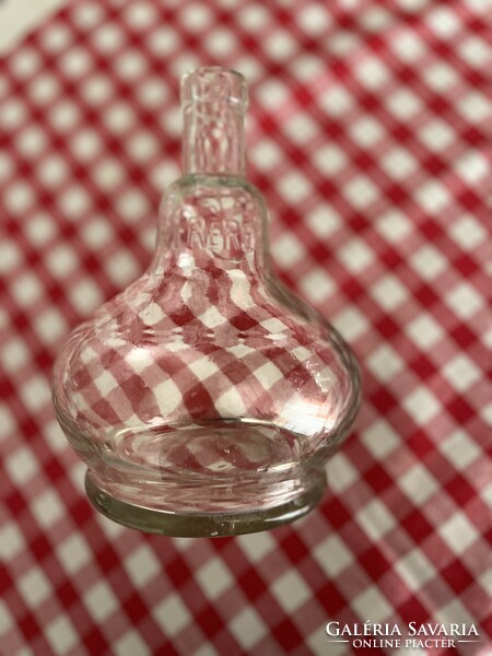 Régi Hobé Fréres átlátszó likőrös üveg