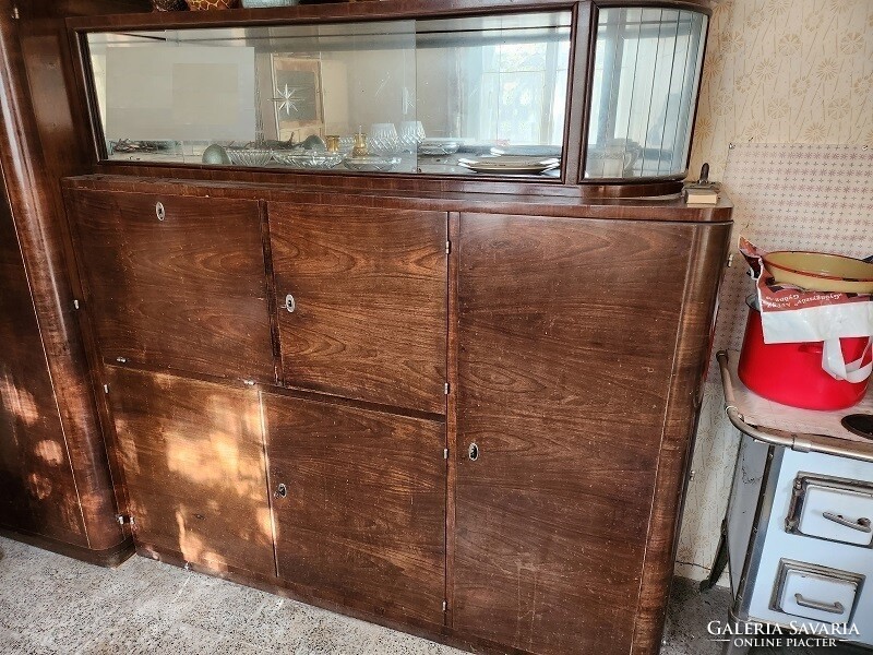 Brown display cabinet (approx. 80 years old)