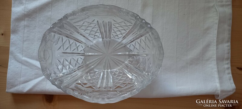 Oval glass serving bowl