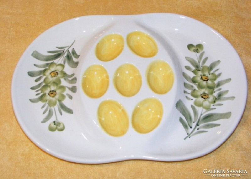 Italian egg-holding porcelain serving bowl