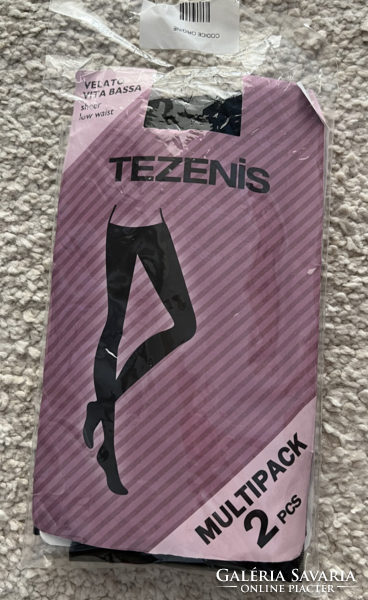 Tezenis pack of 2 black transparent tights m - new