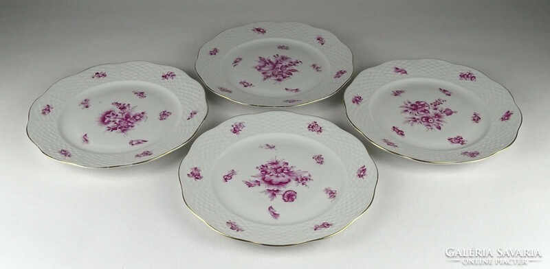 1Q471 Herend porcelain cake plate with green Eton pattern 4 pieces