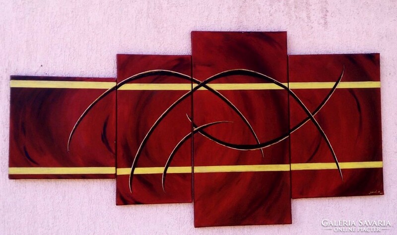 Modern abstract painting composition from Italy. 4 Pcs. Picture in one