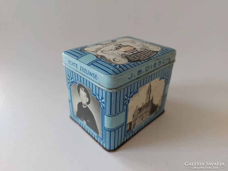 Régi fémdoboz holland J. B. Diesch vintage cukorkás doboz
