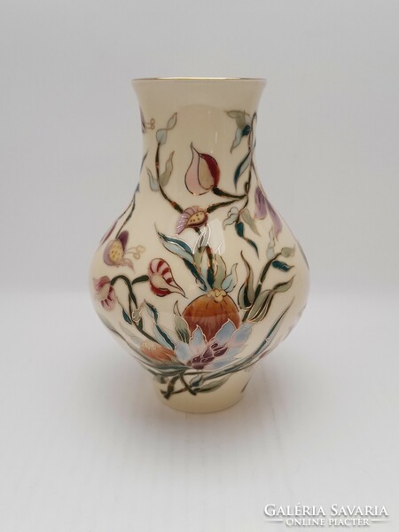 Zsolnay vase with orchid pattern, 18 cm
