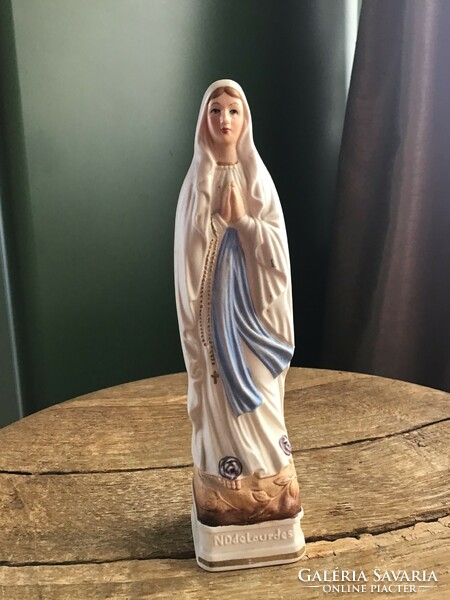 Old hand-painted hummel biscuit porcelain statue of the Virgin Mary of Lourdes