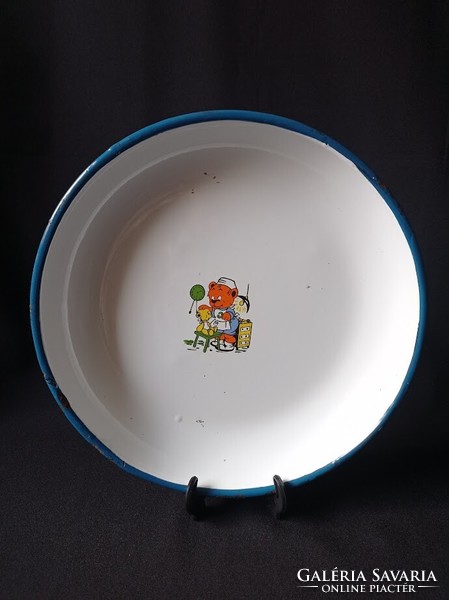 Bonyhádi retro enamel teddy bear children's plate