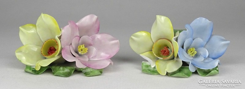 1Q474 Régi sérült ritka Herendi porcelán virág pár