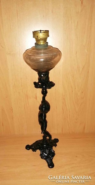 Antique putto figure very nice kerosene lamp - 34 cm