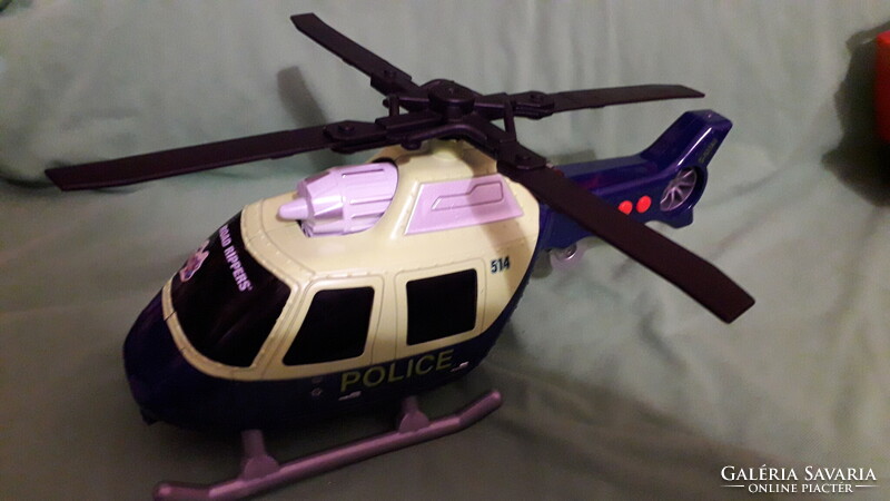 Minőségi TOY STATE interaktív világító hangot adó elemes RENDŐR HELIKOPTER 25 cm a képek szerint