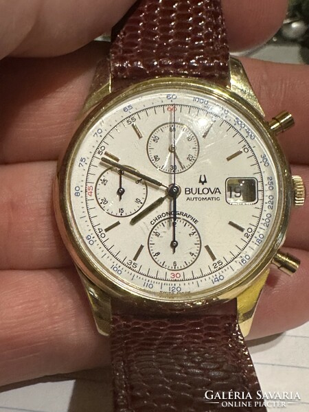 18kr aranyból készült Bulova cronograf karóra eladó!Ara:570.000.-