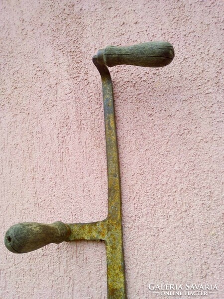 Antique ethnographic agricultural tool, hay cutter. With a master's degree