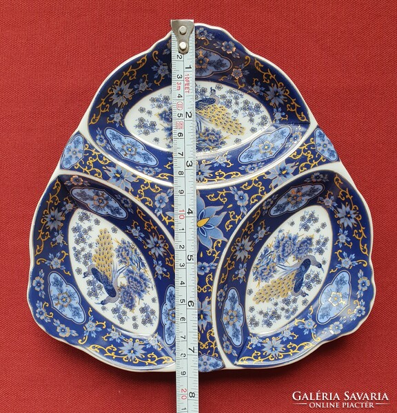 Vintage England Elan gallery ritka angol porcelán kínáló tál tányér tálka asztalközép páva mintával