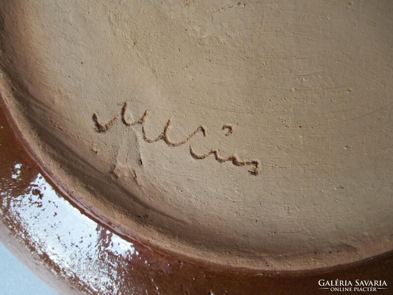 Katalin M. Kiss. Samottos wall bowl (approx. 35 Cm)