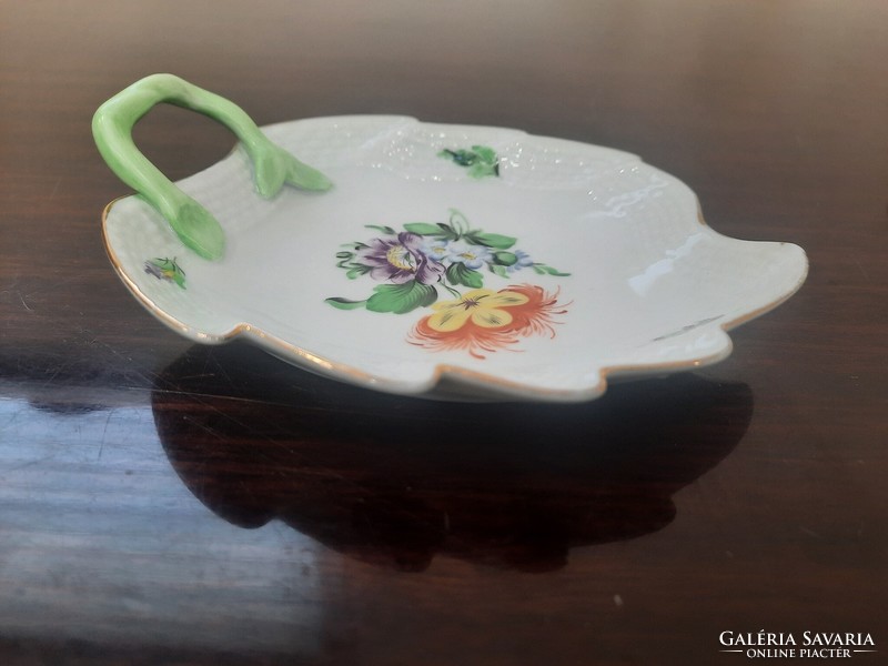 Herend flower serving porcelain tabbed serving bowl