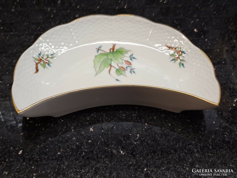 Herend porcelain bone plate with rose hips