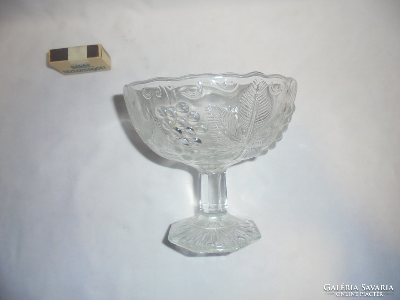 Convex grape patterned glass bowl, fruit bowl, centerpiece, serving bowl