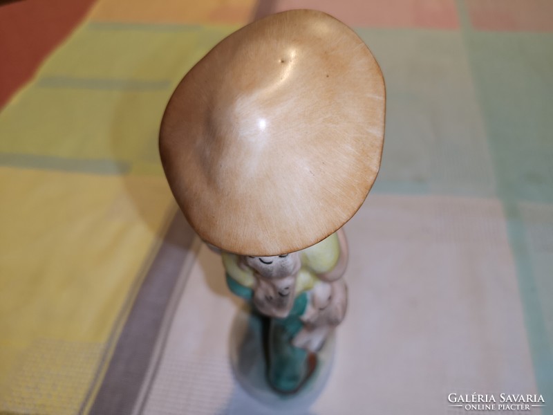 Porcelain boy with a mushroom hat ceramic industrial artist csz