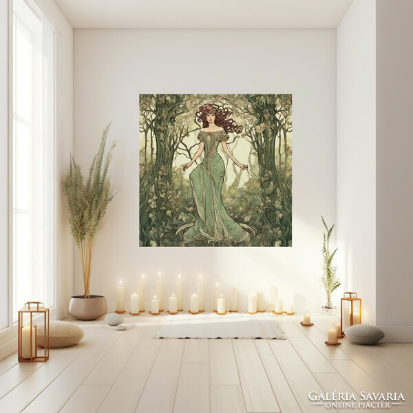 4 Art nouveau style forest fairies - digital download