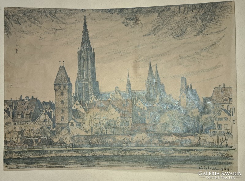 István Zádor ulm 1920 pencil drawing