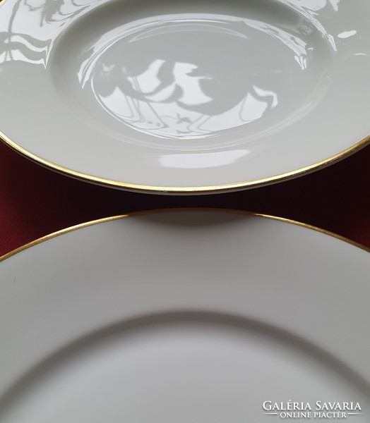 Rosenthal German porcelain gilded 1-person tableware plate serving bowl offering with gold edge