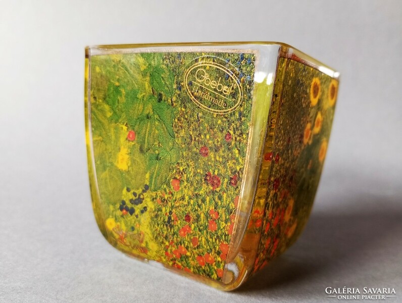 Goebel artis orbis gustav klimt glass candle holder, rare