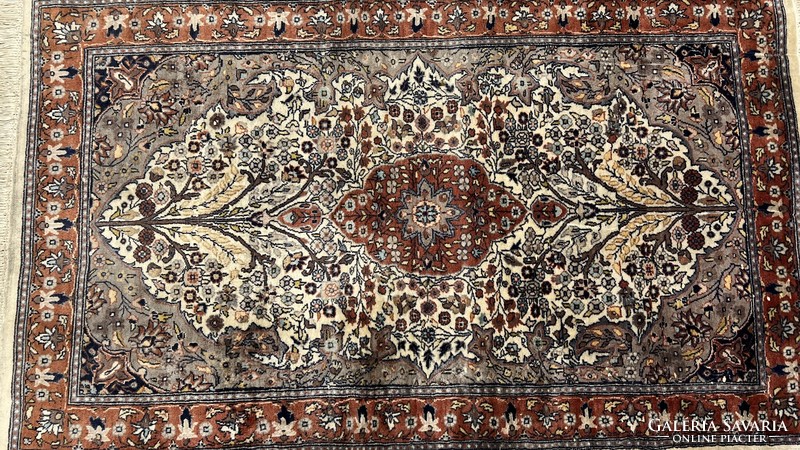 3535 CSODÁLATOS Iráni Isfahani kézi gyapjú perzsa szőnyeg 93X158CM INGYEN FUTÁR
