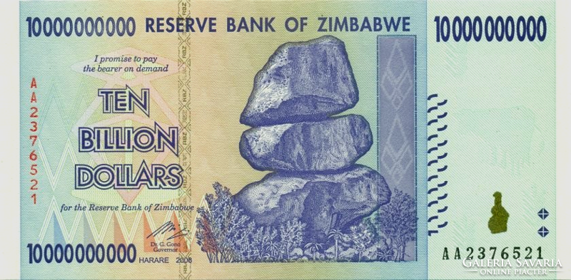 Zimbabwe  10 Billion dollar 2008 UNC
