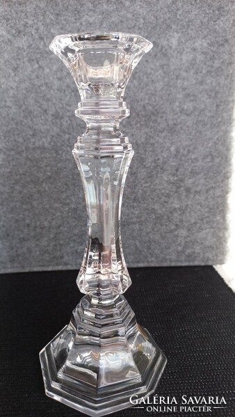 Beautiful lead crystal Katherine Hütte candle holder, marked, intact, 18 cm, inner diameter 2 cm.