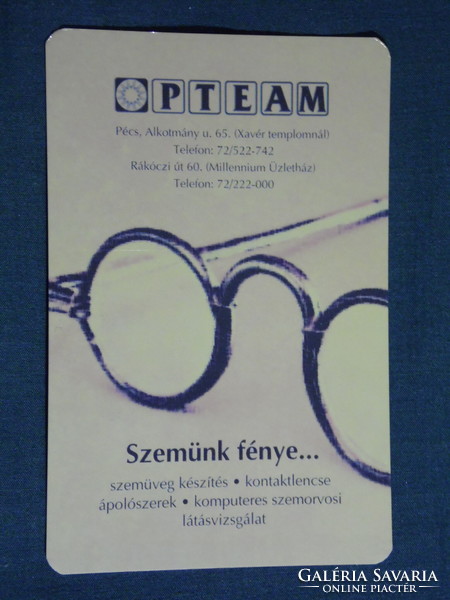 Kártyanaptár, Opteam szemüveg üzlet, Pécs, 2007, (6)