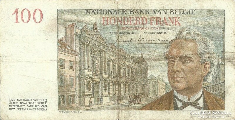 100 French francs 29.01.1958 Belgium
