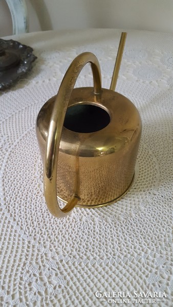 Gold-colored, stainless houseplant watering can