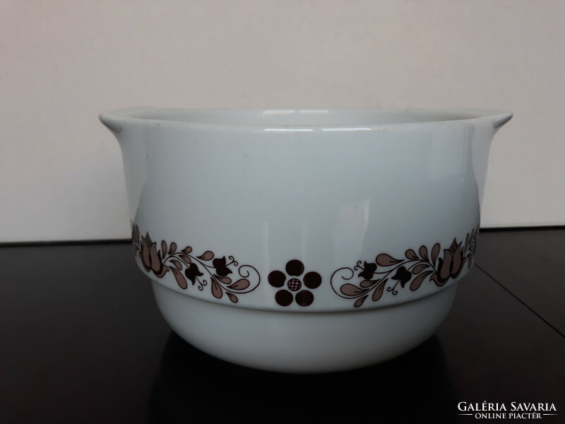 Alföldi porcelain soup bowl with brown Hungarian minra