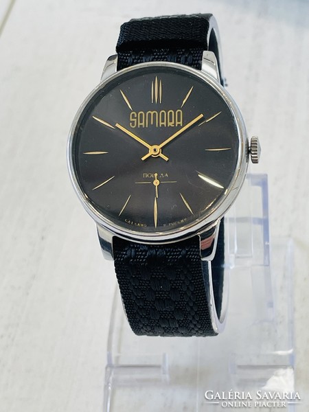 Samara Russia men's watch with black porcelain dial