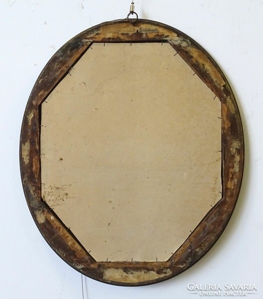 1Q551 antique oval mirror wall mirror 72.5 X 61.5 Cm