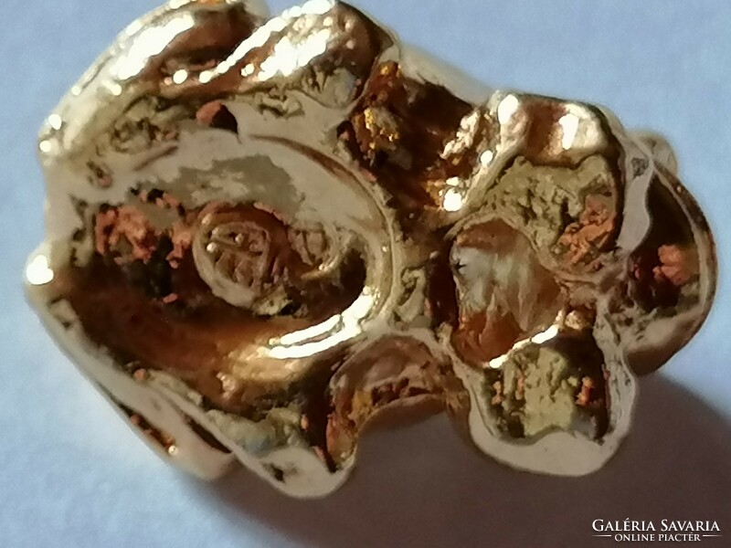 Fire-gilded, crystal stone-decorated lucky frog miniature 654.